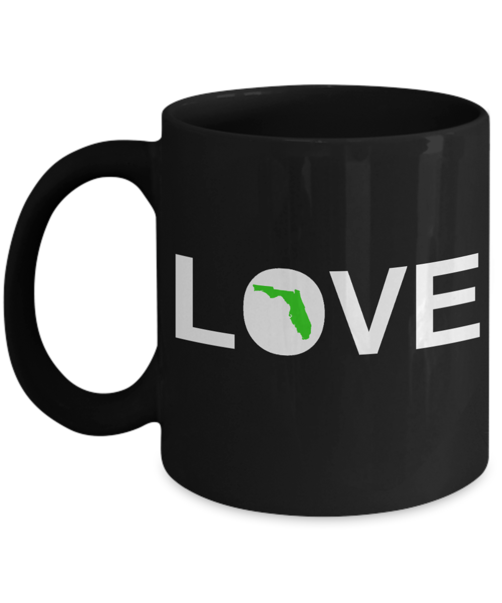 Florida State Love Personalized Gift Coffee mug, I Love Florida-Black Porcelain Coffee Mug 11 oz