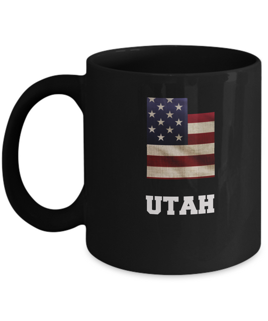 I Love Utah Coffee Mugs Coffee mug sets - 11 OZ Black coffee mugs and tea cups State Love Gift Idea Tea Cup Funny