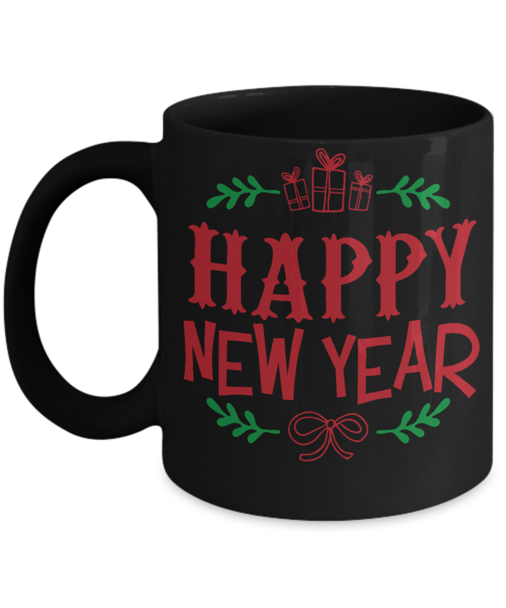 Knightmare before christmas mug - Happy New Year - Funny Christmas Gifts Mugs, Christmas Gifts for family Ceramic Cup Black, Funny Mugs Gift Ideas 11 Oz