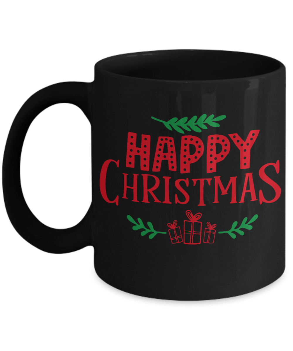 Knightmare before christmas mug - Happy Christmas - Funny Christmas Gifts Mugs, Christmas Gifts for family Ceramic Cup Black, Funny Mugs Gift Ideas 11 Oz