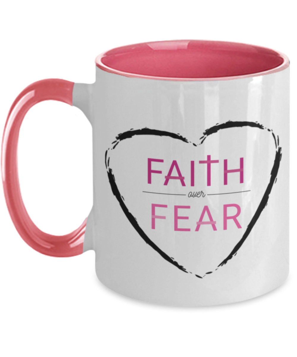  Faith over fear coffee mug, faith over fear cup, inspirational gift ideas, inspirational coffee mugs, inspirational coffee cups, cute mugs