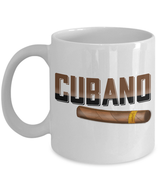 I Smoke Cigar Coffee mug, Cubano-White Porcelain Coffee Mug 11 oz for Husband, Dad, Boyfriend,Grandpa