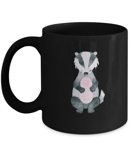 Badger Funny Black Mugs - Funny coffee mugs - Porcelain Funny Black coffee mugs 11 oz