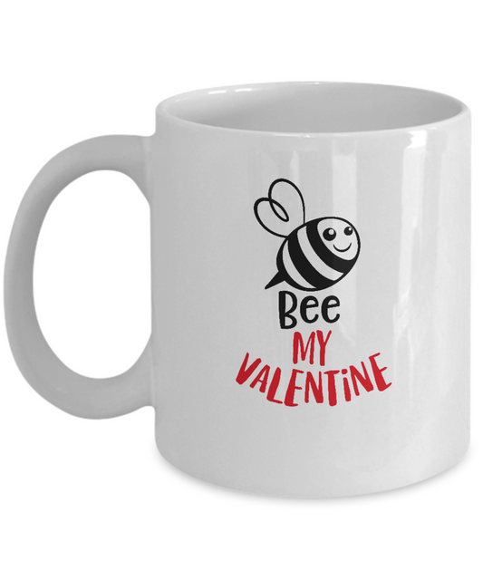 Bee My Valentine coffee Mugs - Funny Valentines day Gifts - Funny White coffee mugs 11 oz