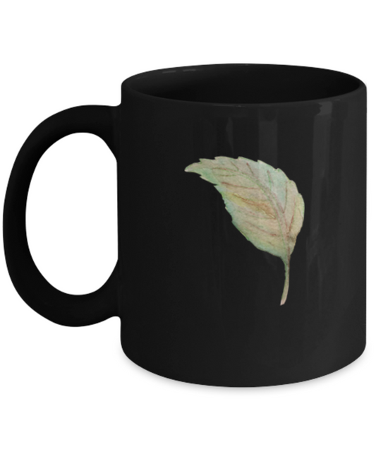 Flowers and Leaves 25 Black Mugs - Funny Christmas Kids  Black coffee mugs 11 oz