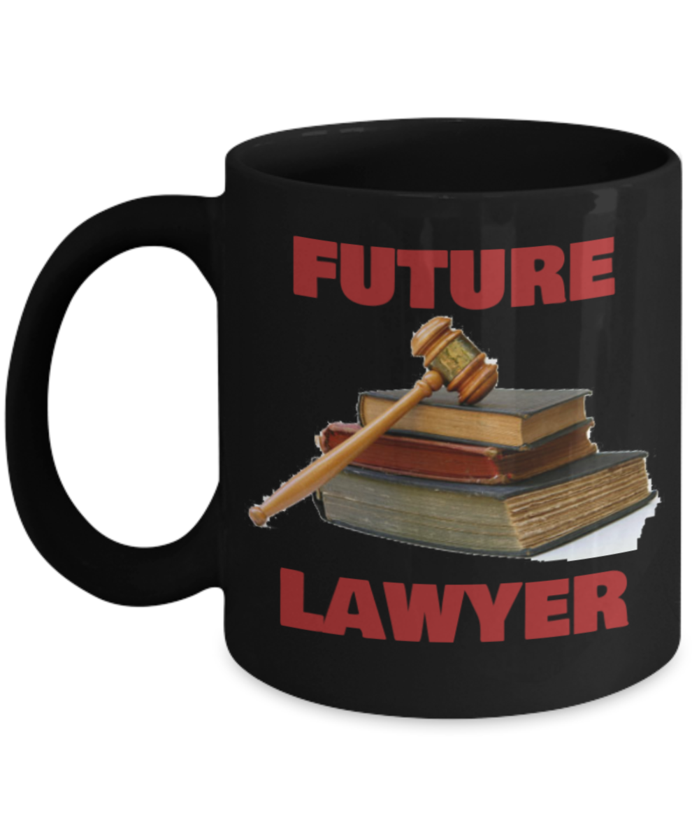 Future Lawyer Cup - Black Porcelain Coffee Cup,Premium 11 oz Black coffee cup