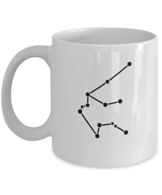 Aquarius Constellation Coffee Mug White Unique Large Gift Ideas White Coffee mugs