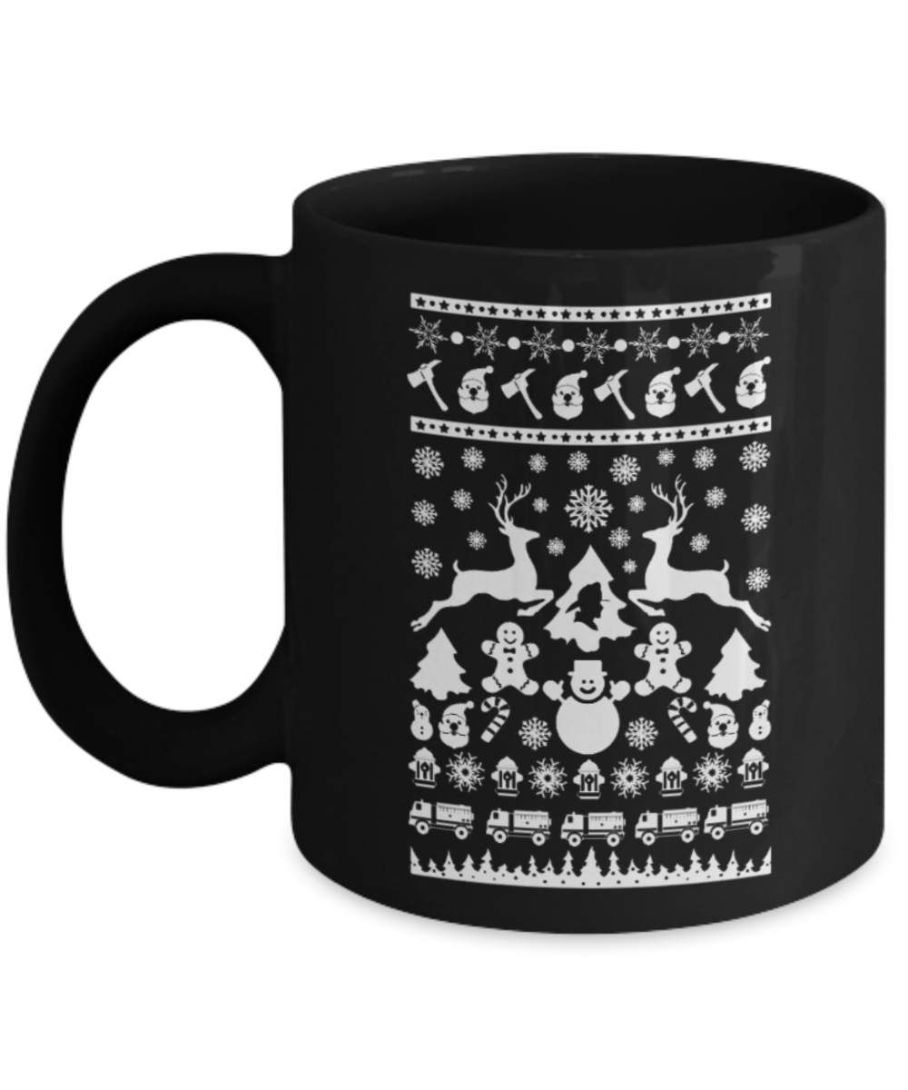 Peets coffee k cups christmas blend , Christmas Reindeers - Black Coffee Mug Porcelain Tea Cup 11 oz - Great Gift