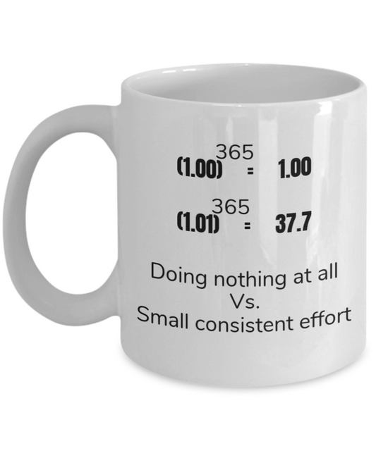 Small consistent effort - White Porcelain Coffee 11 oz