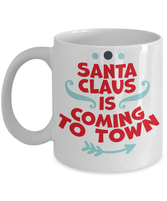 Knightmare before christmas mug - Santa Claus is Coming to Town - Funny Christmas Gift Mugs, Christmas Gifts for family Ceramic Cup White, Funny Mugs Gift Ideas 11 Oz