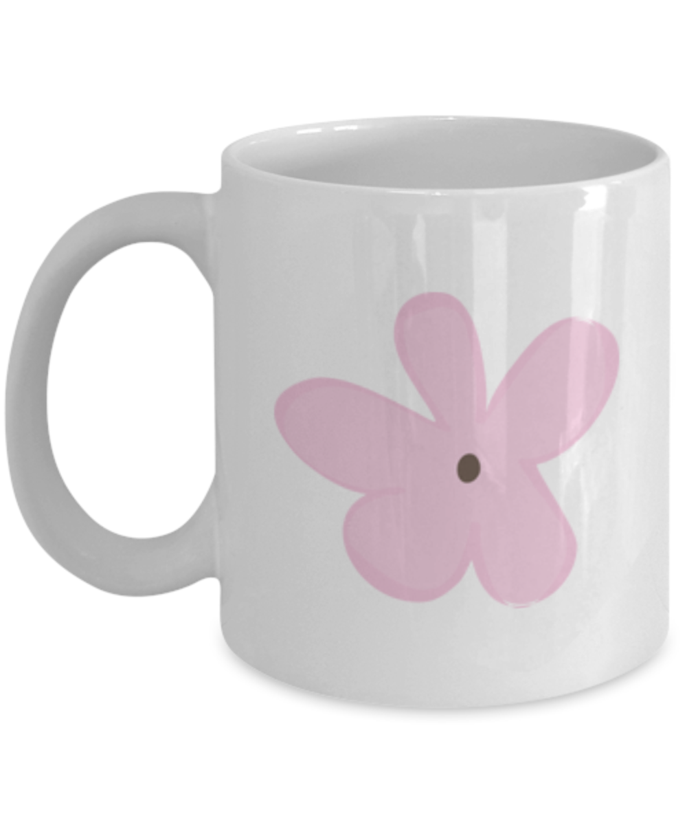 Flower Smooth 5 Coffee Mugs - Funny Coffee Mugs - Porcelain White coffee mugs 11 oz