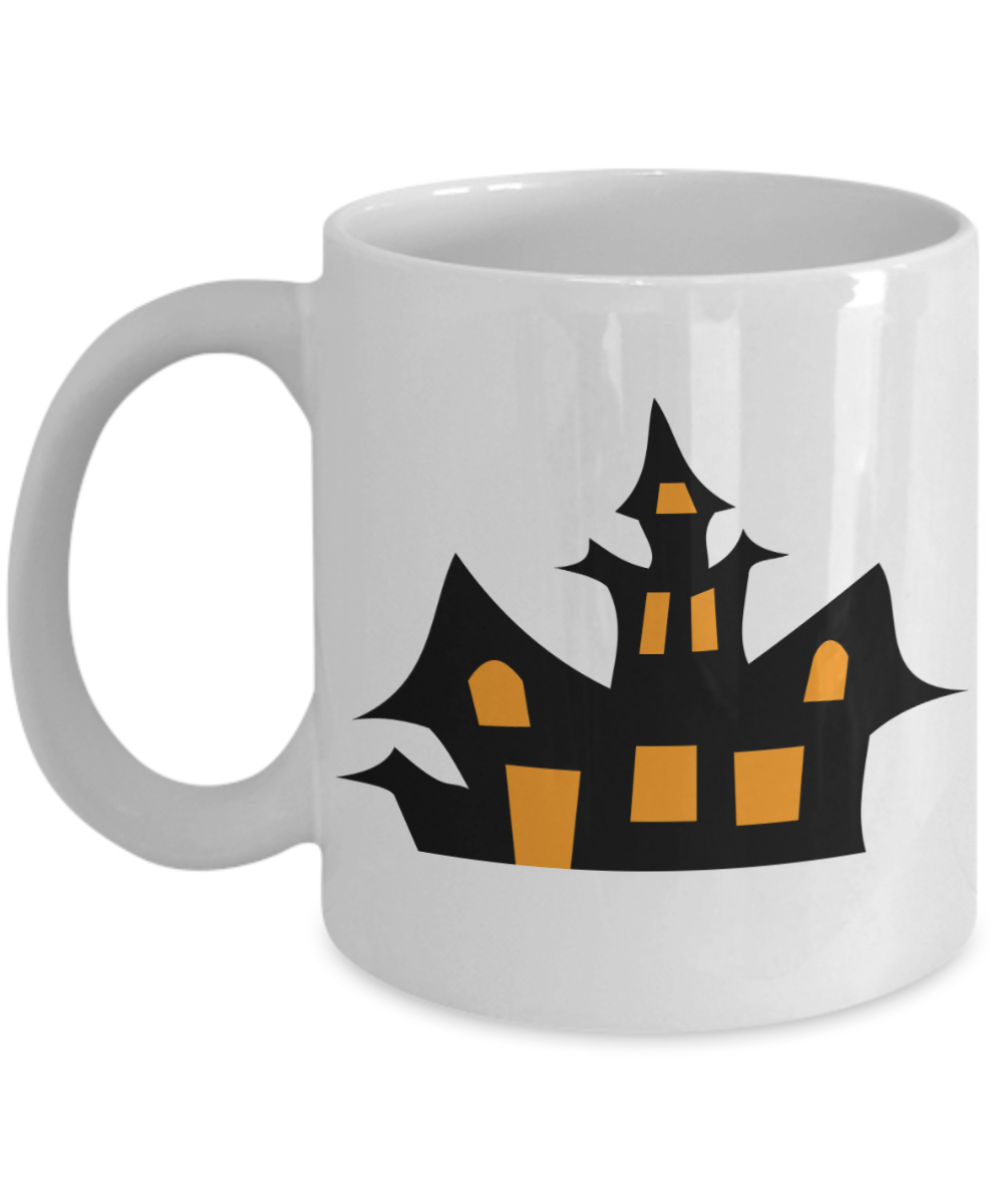 Halloween Haunted Coffee Mug - White Porcelain Coffee Cup,Premium 11 oz White coffee cup
