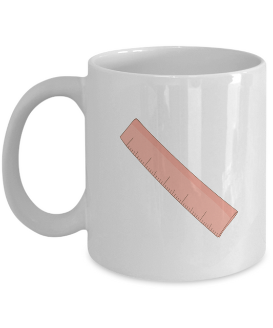 Ruler Red 2 White Mugs - Funny Coffee Mugs - Porcelain White coffee mugs 11 oz