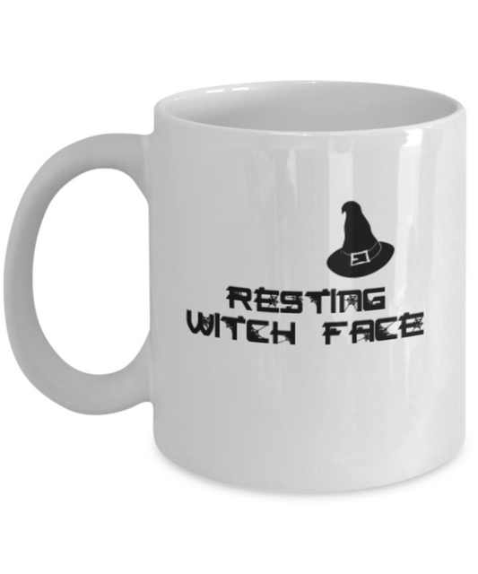 Resting Witch Face Coffee Mugs Tea cups 11 OZ Halloween Party Scary Witch Gift