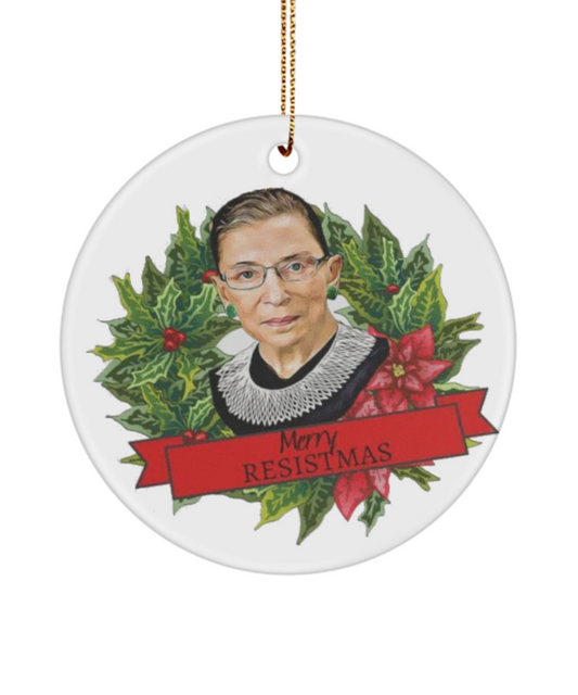Merry Resistmas, Ruth Bader Ginsburg Ornament, Women Belong In All Places Where Decisions Are Made, Notorious Rbg, R.B.G, Queen Crown Ornament
