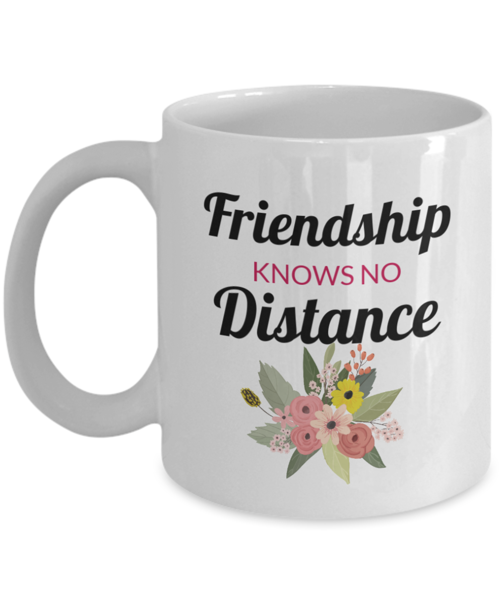 Long Distance Mug - Friendship Knows No Distance, Long Distance Mug, Going Away Gift, Long Distance Friend, Birthday Gift for Girlfriend, Best Friend