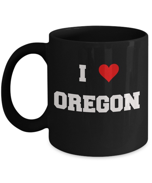 Oregon Tea Coffee Mugs,I Love Oregon USA States Ceramic Black Coffee Mug Tea Cup Gifts Mugs 11 oz Funny Mugs