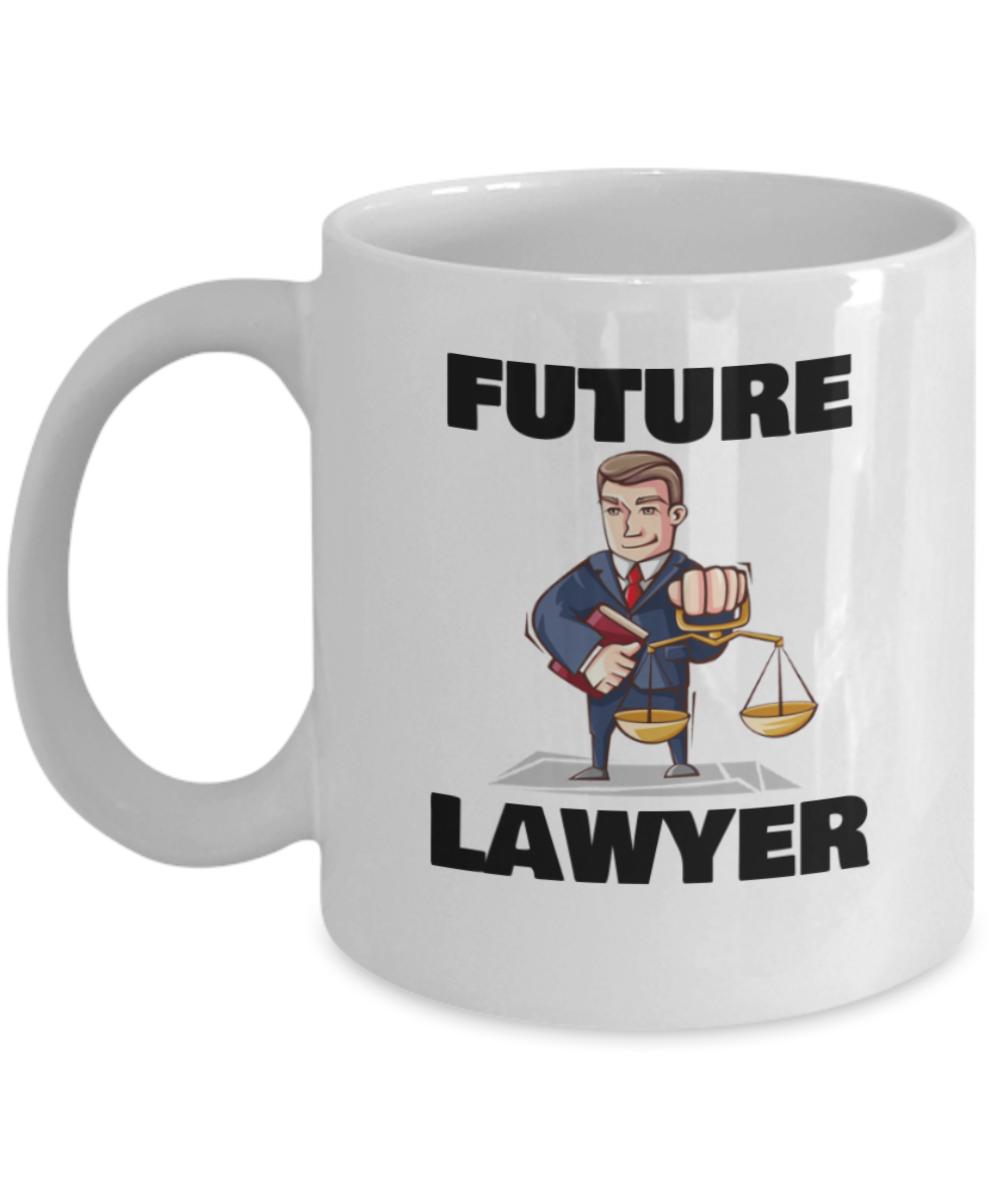 Future Lawyer White Porcelain Coffee Mug - Premium 11 oz White coffee cup