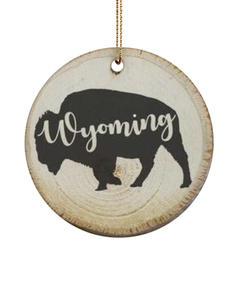 Wyoming Ornament, Souvenir, Gift for Travelers, Wyoming gift, Explorer Christmas Ornament, Wyoming State ,State Ornament