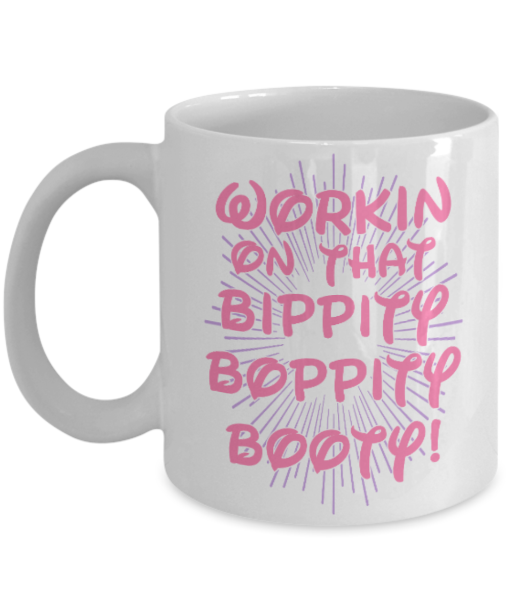 Fitness Lovers mugs , Bippity Booty - White Coffee Mug Porcelain Tea Cup 11 oz - Great Gift