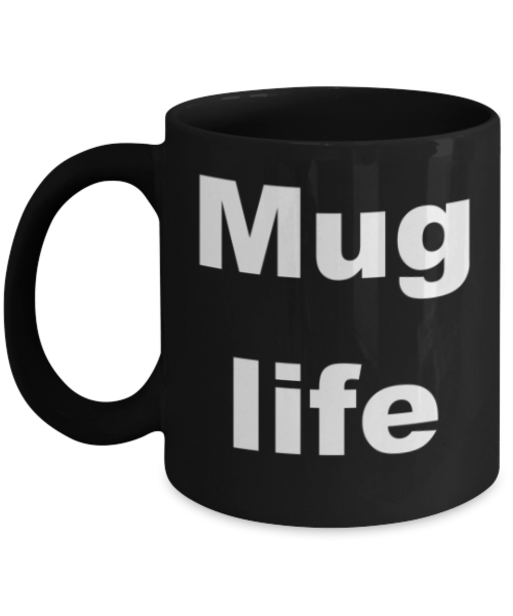 Mug Life - Black Porcelain Coffee 11 oz