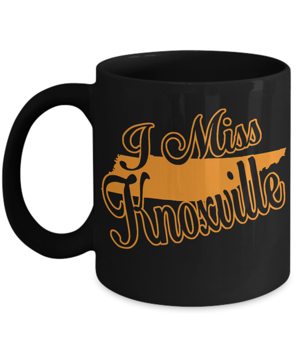 Tennessee State Love Custom Gift Coffee mug, I Miss Knoxville-Black Porcelain Coffee Mug 11 oz