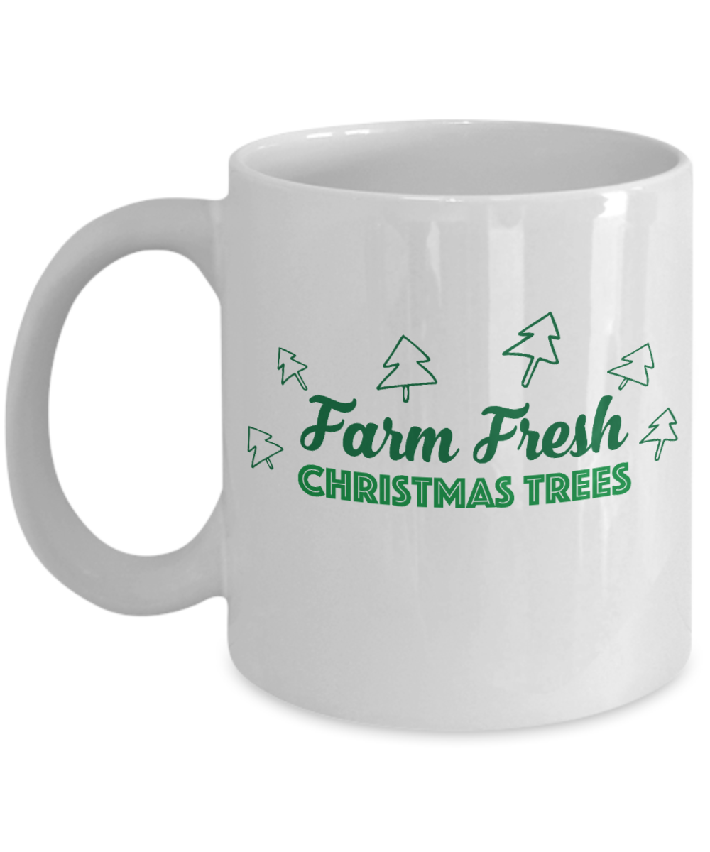 Knightmare before christmas mug - Farm Fresh Christmas Trees - Funny Christmas Gift Mugs, Christmas Gifts for family Ceramic Cup White, Funny Mugs Gift Ideas 11 Oz