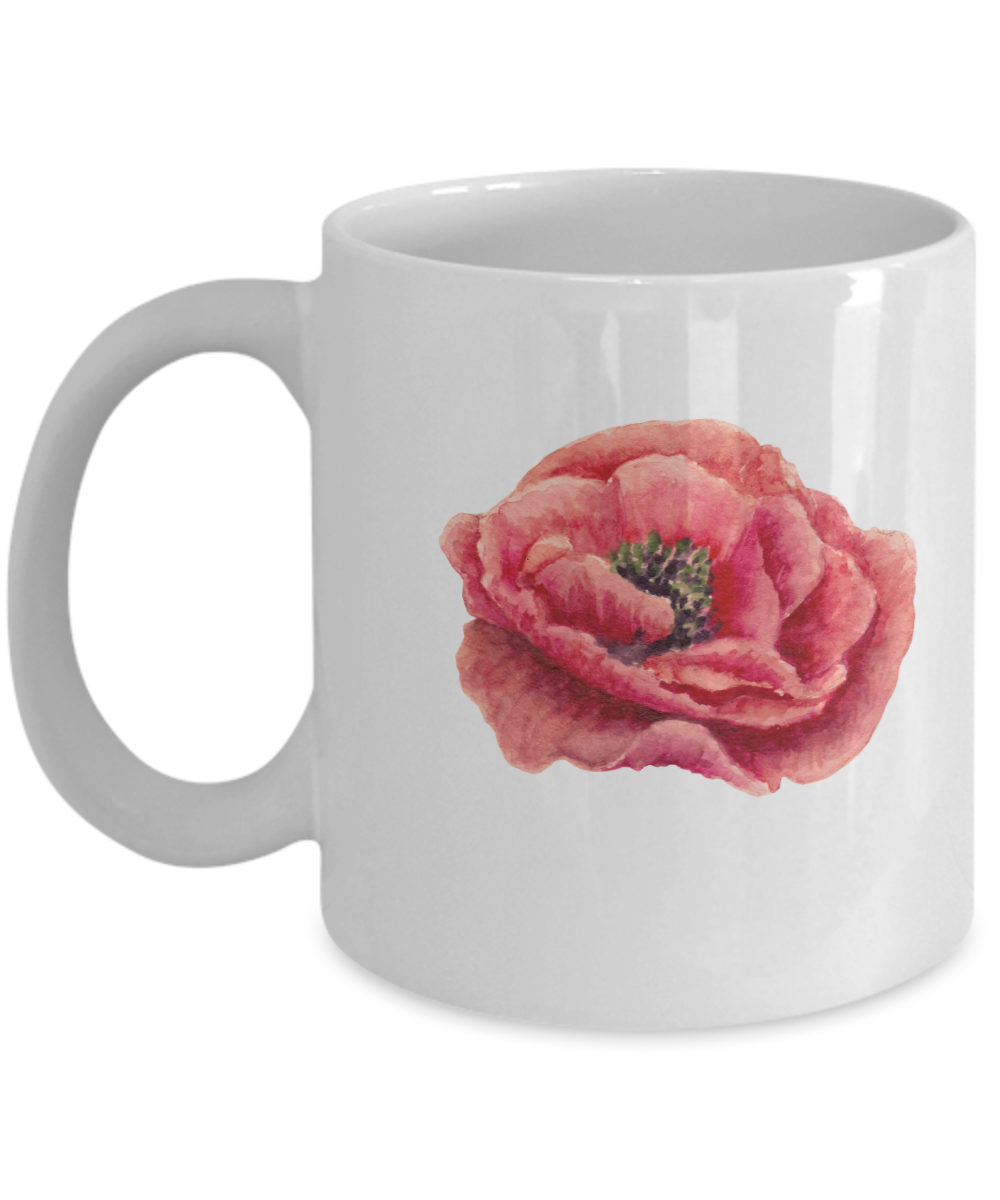 Flowers and Leaves 4 coffee mugs - Funny Christmas Gifts White coffee mugs 11 oz