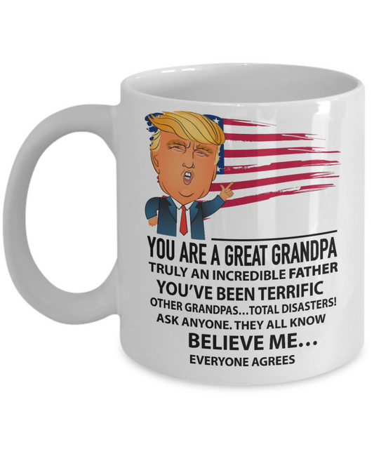 You are a great Grandpa - Funny Black Porcelain Coffee Mug Cute Ceramic Cup 11 oz