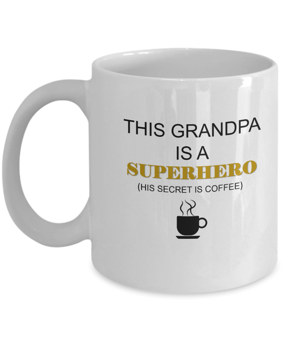 Grandpa Superhero gift coffee white mugs - Funny Christmas White coffee mugs 11 oz