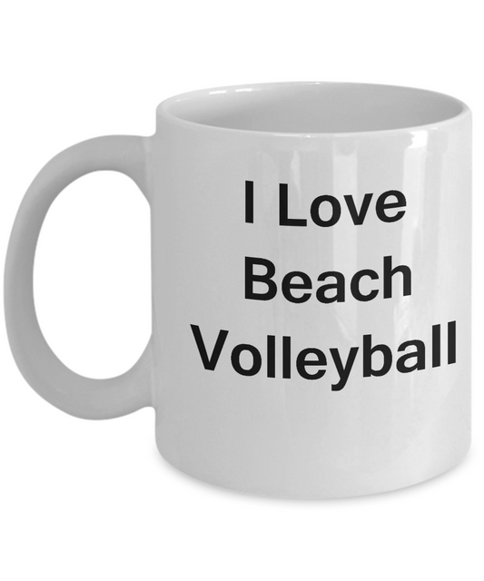 Beach Volleyball Lovers Gifts - I Love Beach Volleyball/Sports - white Coffee Cup Gifts 11 oz