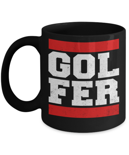 Golf Lovers mugs, Golfer - Funny Black Porcelain Coffee 11 oz