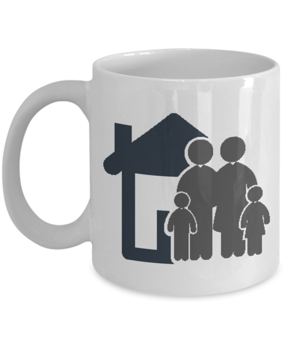 Family Coffee Cup- White Porcelain Coffee Cup,Premium 11 oz White coffee cup