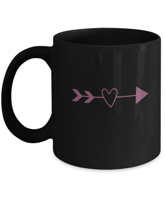 Cupid Arrow Black coffee Mugs - Funny Valentines day Gifts - Black coffee mugs 11 oz