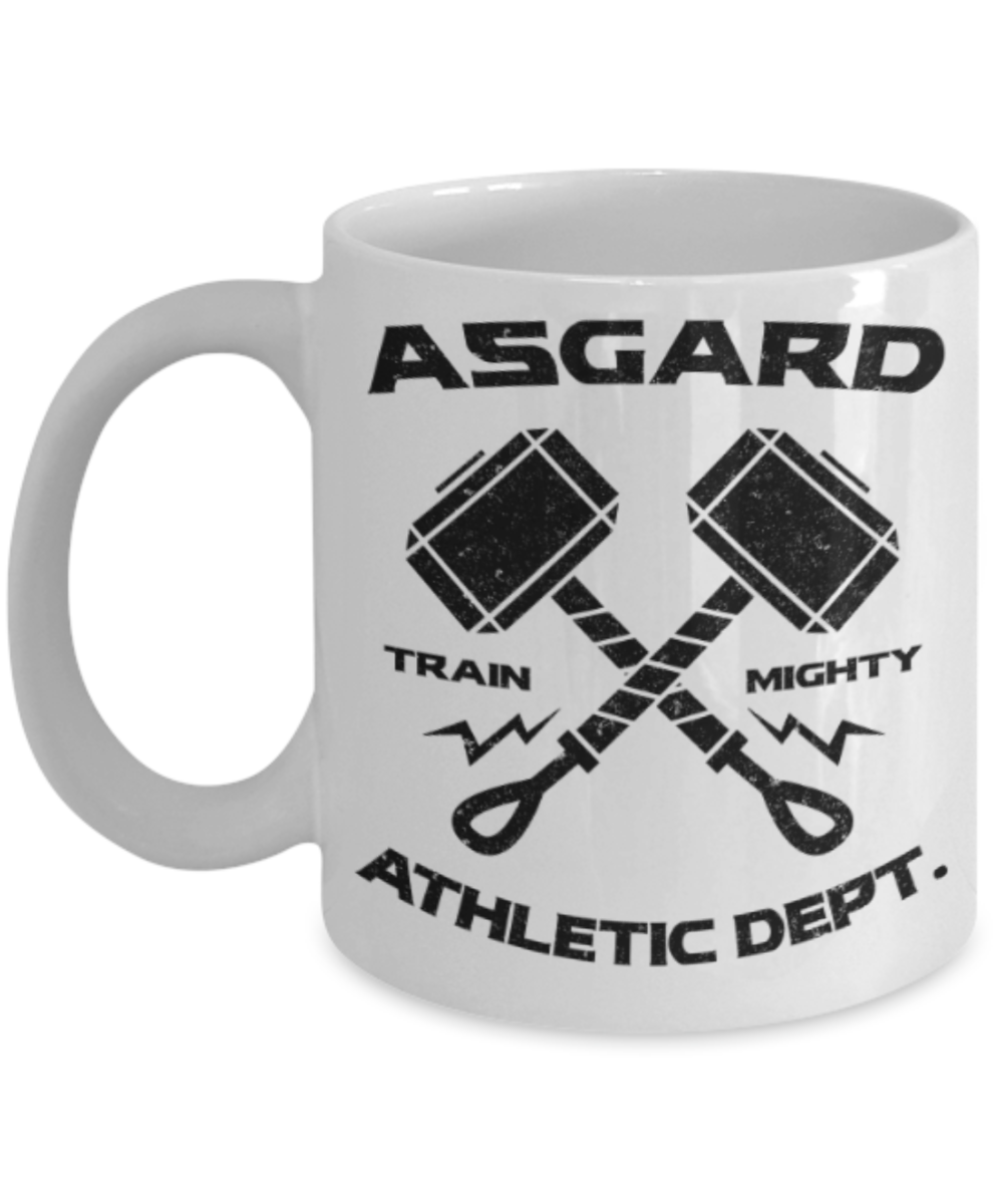 Asgard Athleitc Dept - White Coffee Mug Porcelain Tea Cup 11 oz - Great Gift