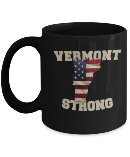 Vermont State coffee mug - Porcelain Black Funny Coffee Mug, Black coffee mugs 11 oz