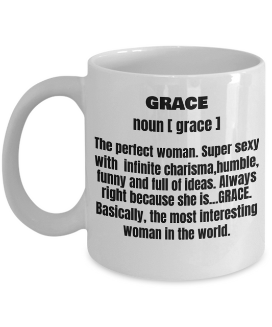 Funny Mug-Adult Definition - First Name Grace Women Funny White coffee mugs 11 oz