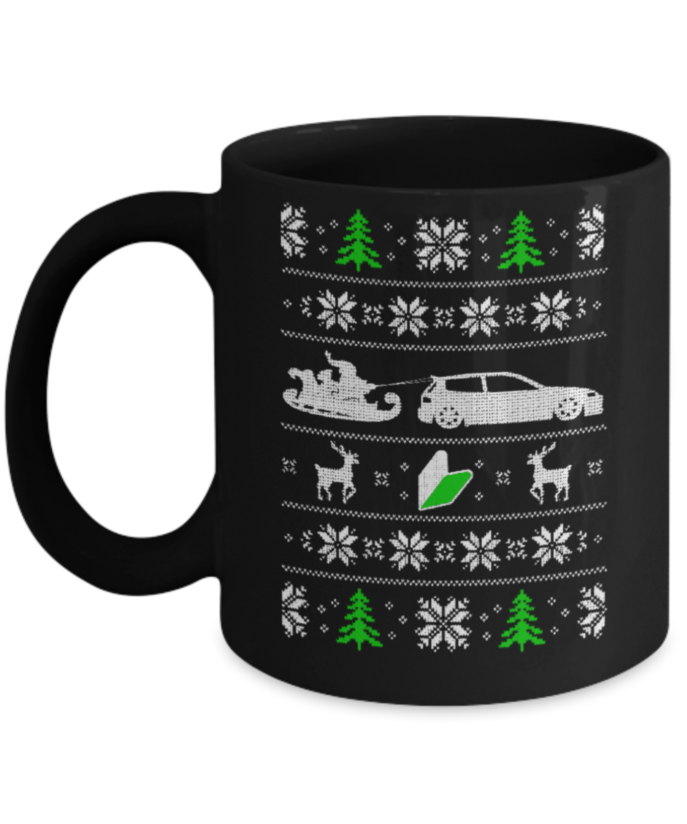 Peets coffee k cups christmas blend , Christmas Santa Cars - Black Coffee Mug Porcelain Tea Cup 11 oz - Great Gift