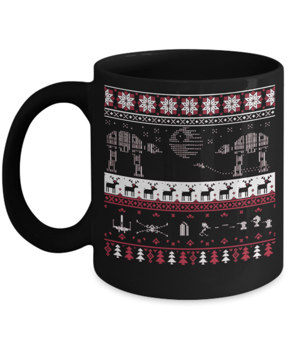 Peets coffee k cups christmas blend , Christmas Reindeers - Black Coffee Mug Porcelain Tea Cup 11 oz - Great Gift