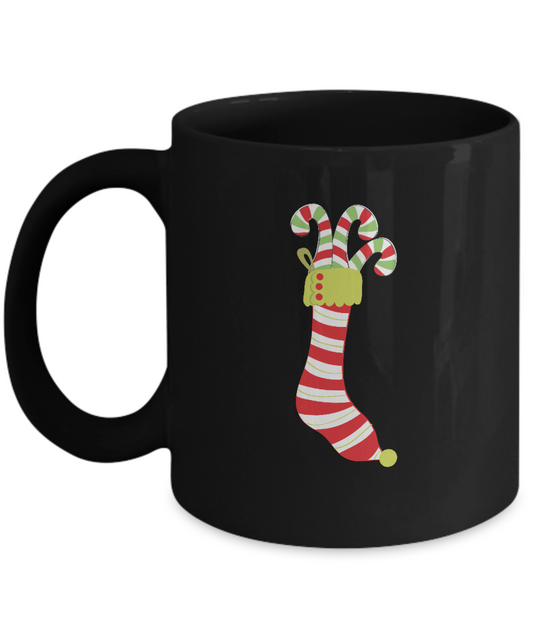 Christmas Santa Socks coffee Mugs - Funny Valentines day Black coffee mugs 11 oz