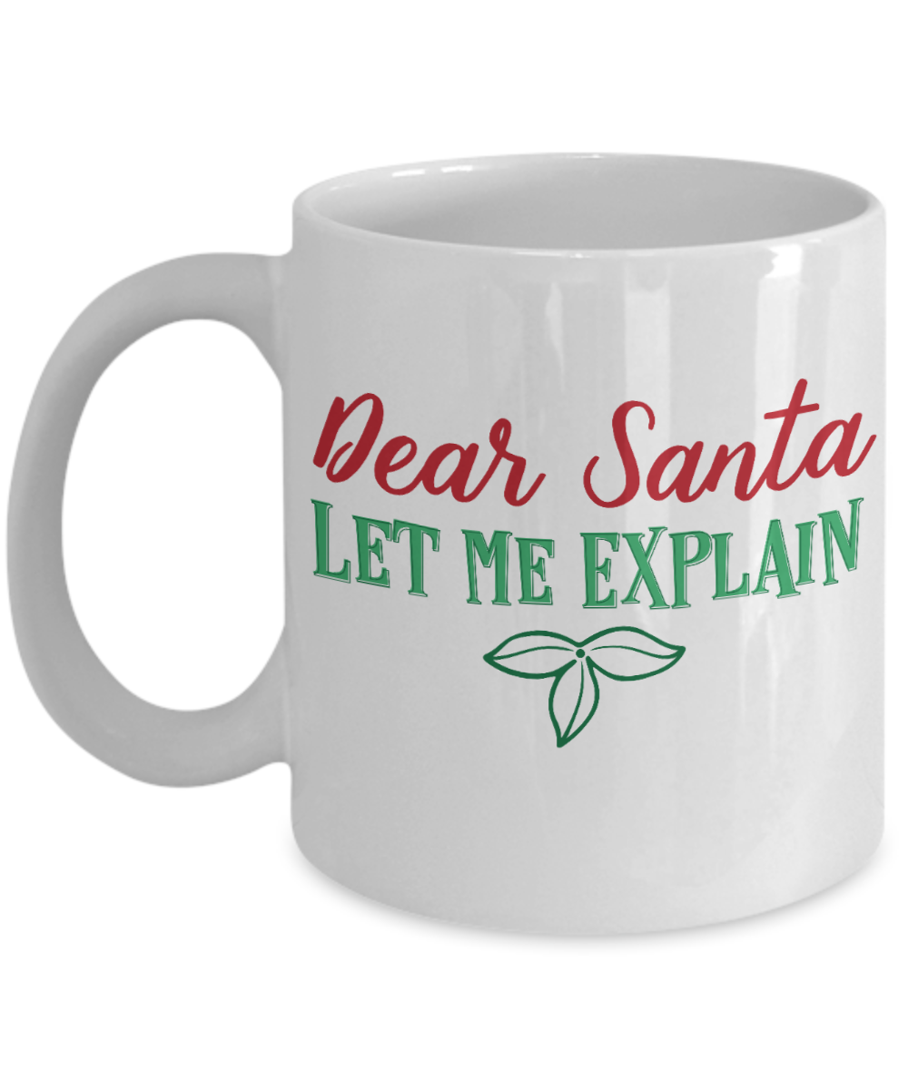 Rumbles the cloud and santa's greatest gift - Dear Santa, Let me Explain - Funny Santa Gift Mugs, Christmas Gifts for family Ceramic Cup White, Funny Mugs Gift Ideas 11 Oz