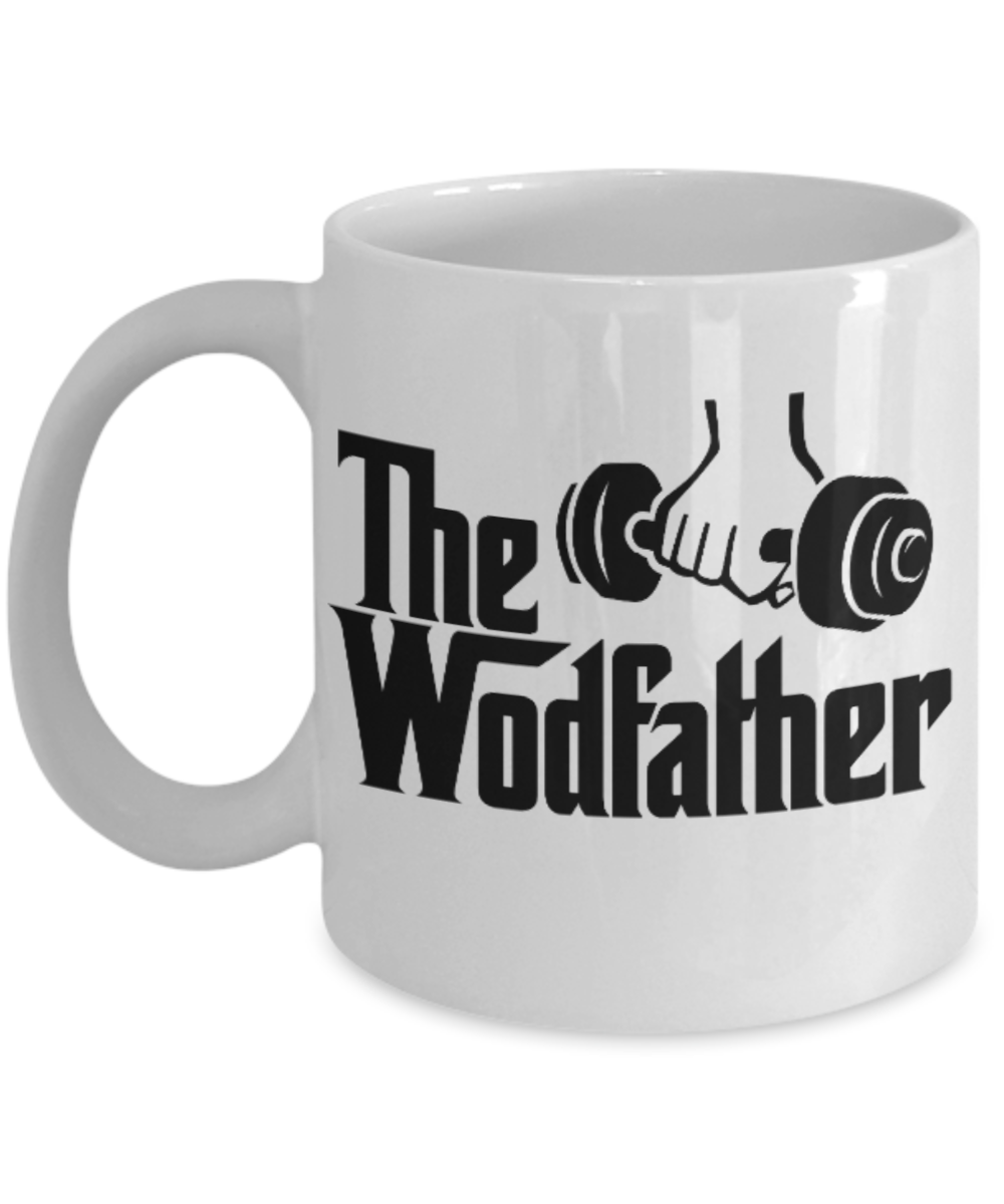 Fitness Lovers mugs , The Wodfather - White Coffee Mug Porcelain Tea Cup 11 oz - Great Gift