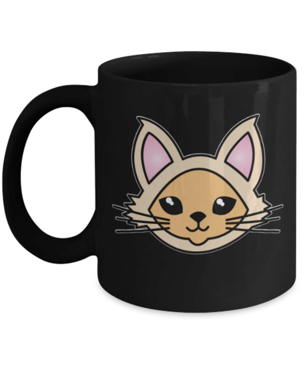 Gift gor cat lovers , Yellow Cats - Black Coffee Mug Porcelain Tea Cup 11 oz - Great Gift