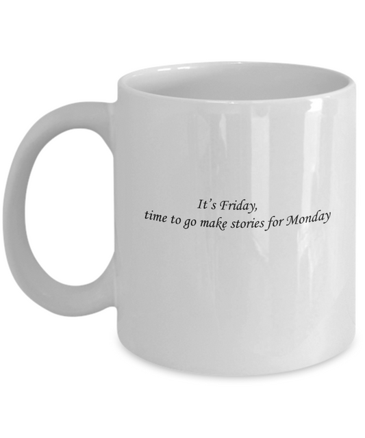 It's Friday coffee mugs - Funny Christmas Gifts - Porcelain White coffee mugs 11 oz
