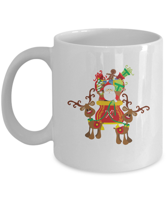 Santa Christmas Gifts white mugs - Funny Christmas Gifts White coffee mugs 11 oz