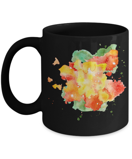Colorfull Watercolor Collection 11 Oz Funny Porcelain Black Coffee Mug