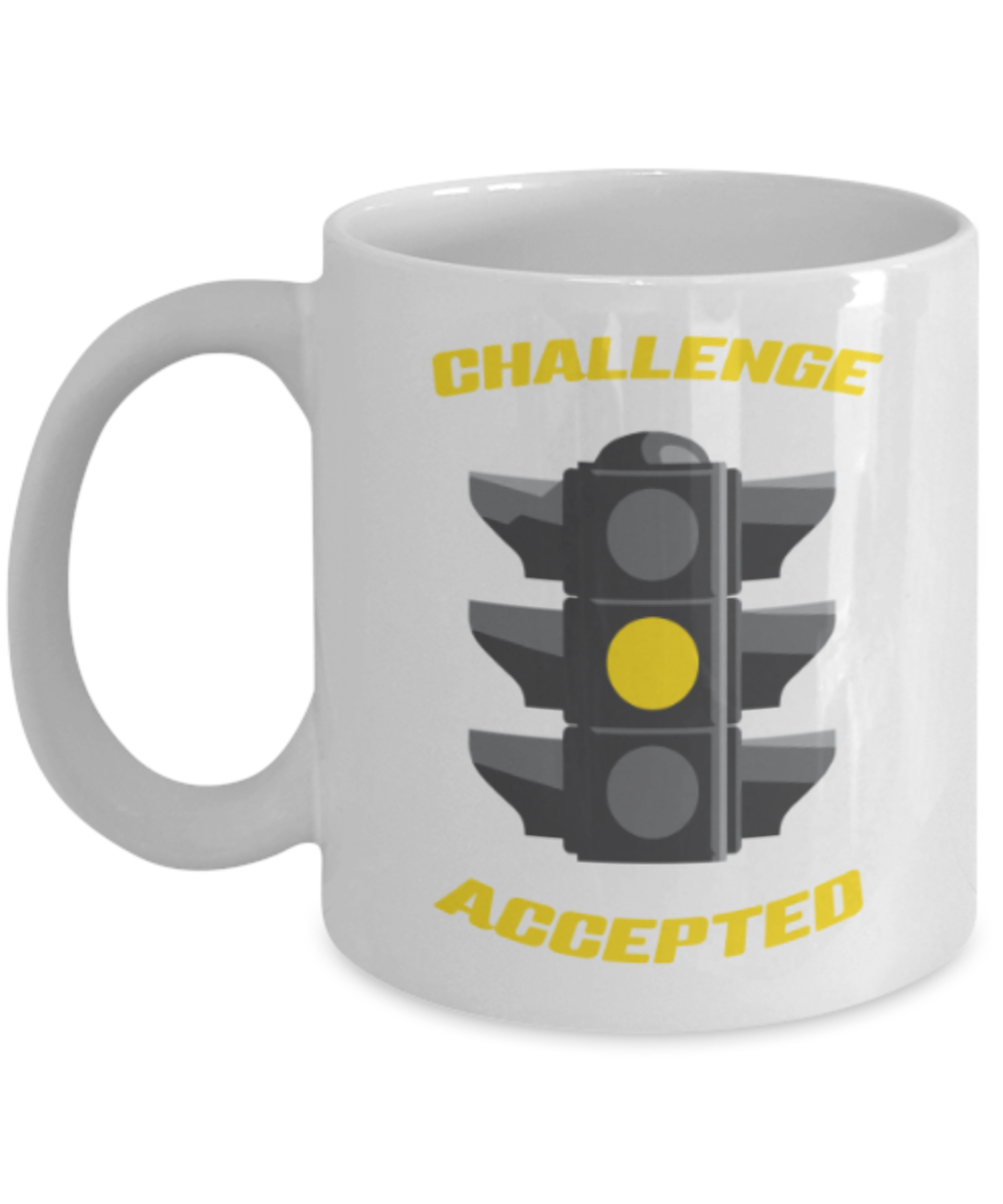 Funny coffee mugs , Challenge Accepted - White Coffee Mug Porcelain Tea Cup 11 oz - Great Gift