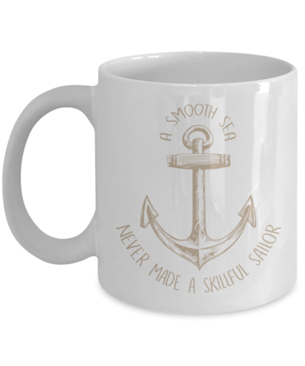 Sailing Lovers Mugs , Skillful sailor - White Coffee Mug Porcelain Tea Cup 11 oz - Great Gift