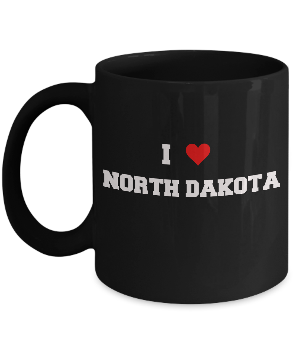 North Dakota Tea Coffee Mugs,I Love North Dakota USA States Ceramic Black Coffee Mug Tea Cup Gifts Mugs 11 oz Funny Mugs