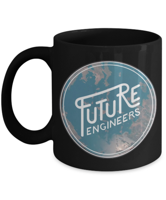 Future Engineers Coffee Mug - Black Porcelain Coffee Cup,Premium 11 oz Black coffee cup
